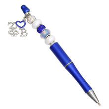 Load image into Gallery viewer, ZPB Sorority Bling Bead and Charm Blue Pen
