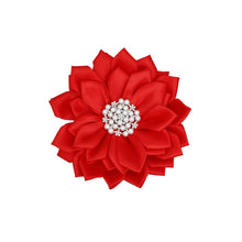 Cargar imagen en el visor de la galería, Brooch Red Flower Pearl Clip and Pin for Women
