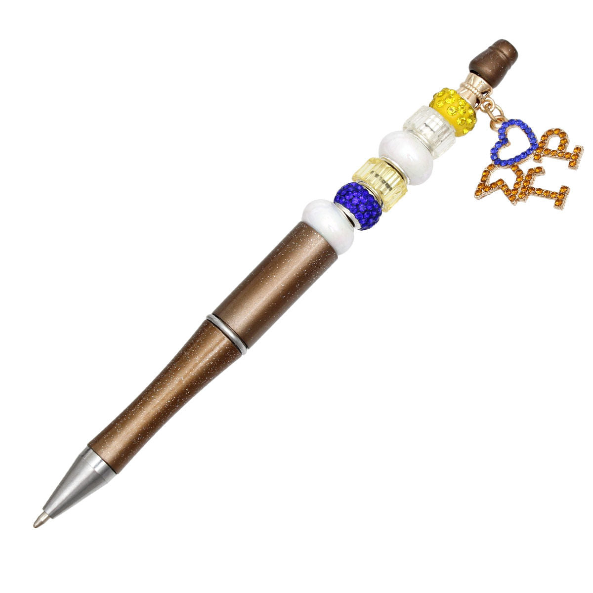 SGRHO Sorority Bling Bead and Charm Brown Pen