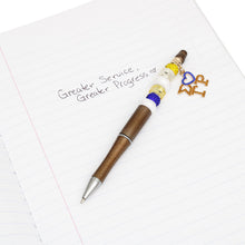 Cargar imagen en el visor de la galería, SGRHO Sorority Bling Bead and Charm Gold Pen
