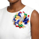 OES Multicolor Floral Bling Brooch and Hair Clip