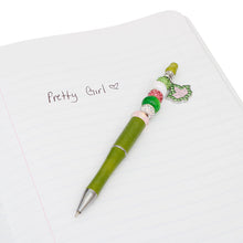 Load image into Gallery viewer, AKA Sorority Bling Bead and Ivy Charm Green Pen
