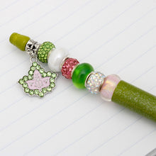 Load image into Gallery viewer, AKA Sorority Bling Bead and Ivy Charm Green Pen
