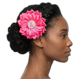 Breast Cancer Fuchsia Flower Brooch and Hair Clip