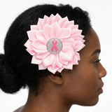 Breast Cancer Pink Flower Brooch and Hair Clip