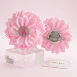 Breast Cancer Pink Flower Brooch and Hair Clip
