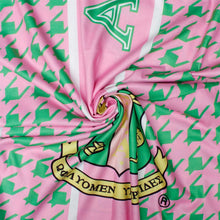 Load image into Gallery viewer, AKA Pink Green Houndstooth Fashion Shawl Scarf
