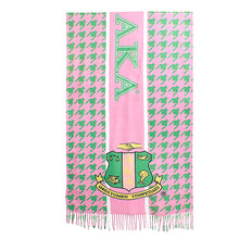 Load image into Gallery viewer, AKA Pink Green Houndstooth Fashion Shawl Scarf
