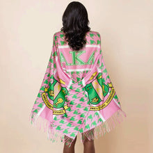 Load image into Gallery viewer, AKA Pink Green Houndstooth Fashion Shawl Scarf
