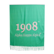 Load image into Gallery viewer, AKA Sorority Pale Pink Green Fashion Shawl Scarf
