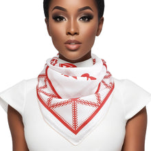 Load image into Gallery viewer, DST Sorority Lady Fortitude White Square Scarf
