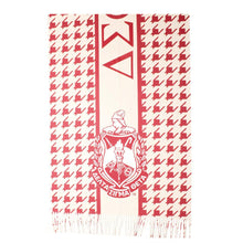 Load image into Gallery viewer, DST Sorority Crimson Cream Houndstooth Shawl Scarf
