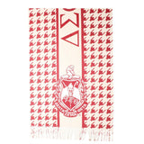 DST Sorority Crimson Cream Houndstooth Shawl Scarf