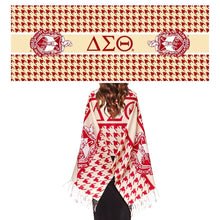 Load image into Gallery viewer, DST Sorority Crimson Cream Houndstooth Shawl Scarf
