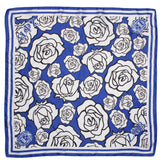 ZPB Blue and White Rose Square Sorority Scarf