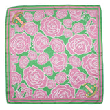 AKA Pink and Green Rose Square Sorority Scarf