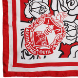 DST Red and White Rose Square Sorority Scarf