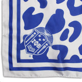 ZPB Blue and White Leopard Square Sorority Scarf
