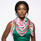 AKA Pink and Green Leopard Square Sorority Scarf