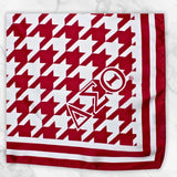 DST Red White Houndstooth Square Sorority Scarf