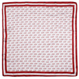 DST Red and White Greek Square Sorority Scarf