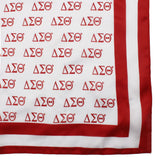 DST Red and White Greek Square Sorority Scarf