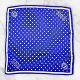 ZPB Blue and White Polka Dot Square Sorority Scarf