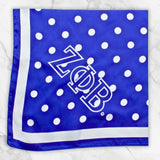 ZPB Blue and White Polka Dot Square Sorority Scarf