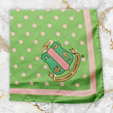AKA Green Polka Dot Square Sorority Scarf