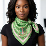 AKA Green Polka Dot Square Sorority Scarf