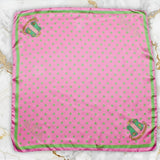 AKA Pink Polka Dot Square Sorority Scarf