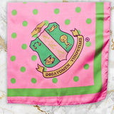 AKA Pink Polka Dot Square Sorority Scarf