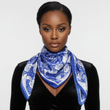 ZPB Blue and White Dove Square Sorority Scarf