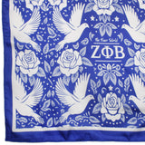 ZPB Blue and White Dove Square Sorority Scarf