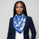 ZPB Blue and White Dove Square Sorority Scarf