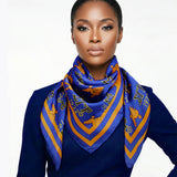 SGRHO Dark Blue and Yellow Poodle Square Scarf