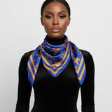 SGRHO Dark Blue and Yellow Poodle Square Scarf