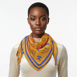 SGRHO Mustard Yellow and Blue Poodle Square Scarf