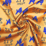 SGRHO Mustard Yellow and Blue Poodle Square Scarf