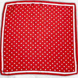 Red and White Polka Dot Silky Square Scarf DST