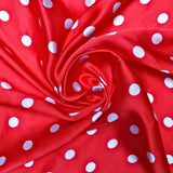 Red and White Polka Dot Silky Square Scarf DST