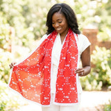 DST Long Red Lightweight Scarf