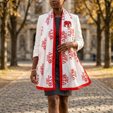 DST Long Red and White 1913 Rectangle Scarf