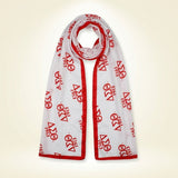 DST Long Red and White 1913 Rectangle Scarf