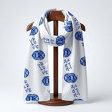 ZPB Long White and Blue Shield Rectangle Scarf