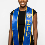 SGRHO Print Legacy Honor Stole in Blue with Gold