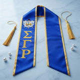 SGRHO Print Legacy Honor Stole in Blue with Gold