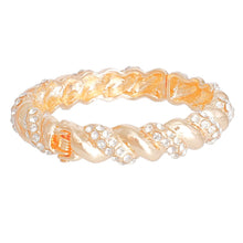 Cargar imagen en el visor de la galería, Gold Swivel Hinge Bangle Cuff: 8 Inch
