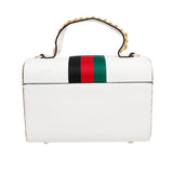 Satchel White Striped Bee Boxy Handbag