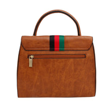 Load image into Gallery viewer, Satchel Soft Brown Bee and Stripe Handbag Set
